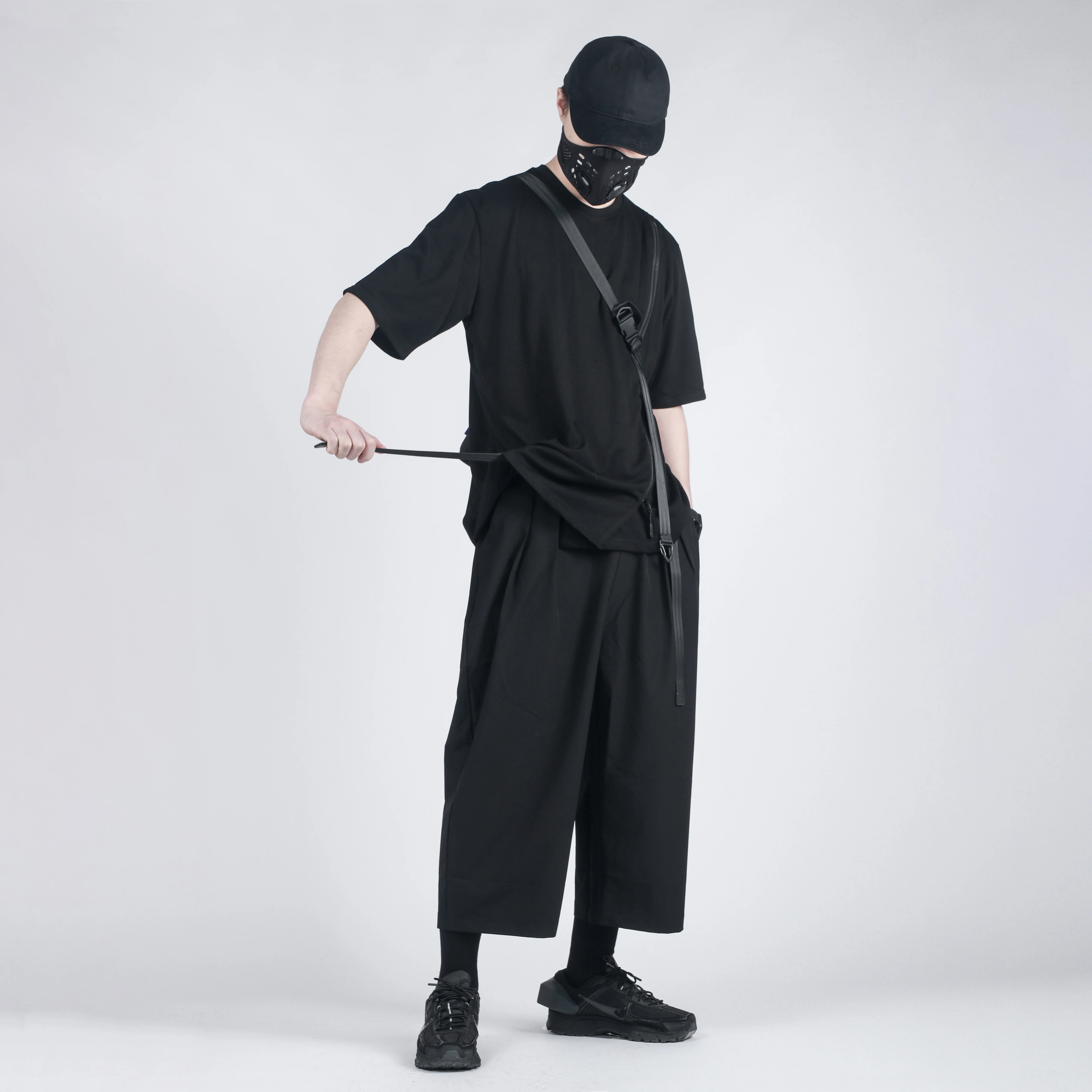 SILENSTORM 21AW Loose Three-Dimensional Cut Samurai Trousers National Tactical Trousers Straight Wide Leg Cropped Pants Men