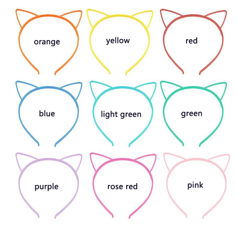 Cat Ears Headband，Plastic Cat Ear Headbands for Kids Girls Women Kitty Hairbands Party Costume Daily Decorations Birthday Gifts