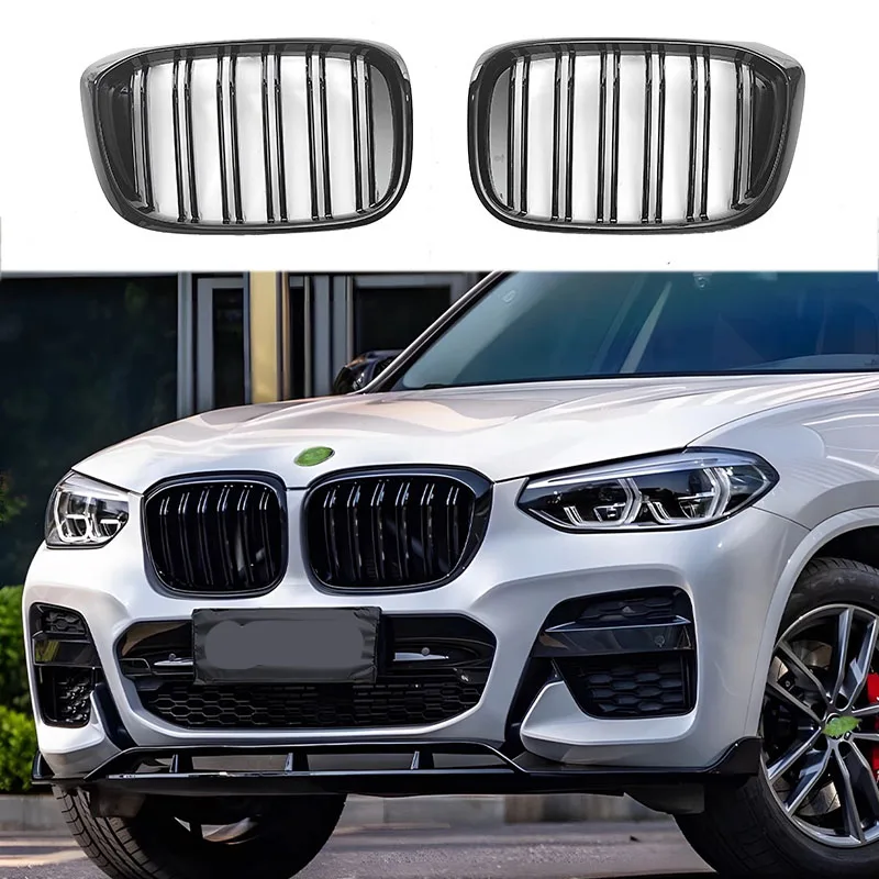 

Передний бампер для BMW X3 G01 Double Line 2018 2019 2020 2021, сетчатый сотовый капот, ABS, гоночные грили, решетка, автомобильные аксессуары