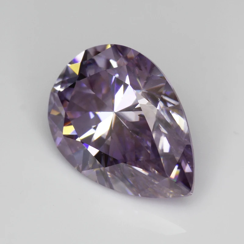 New Purple Moissanite Stone Pear Cut Pass Diamond Tester with GRA Report for Jewelry Making