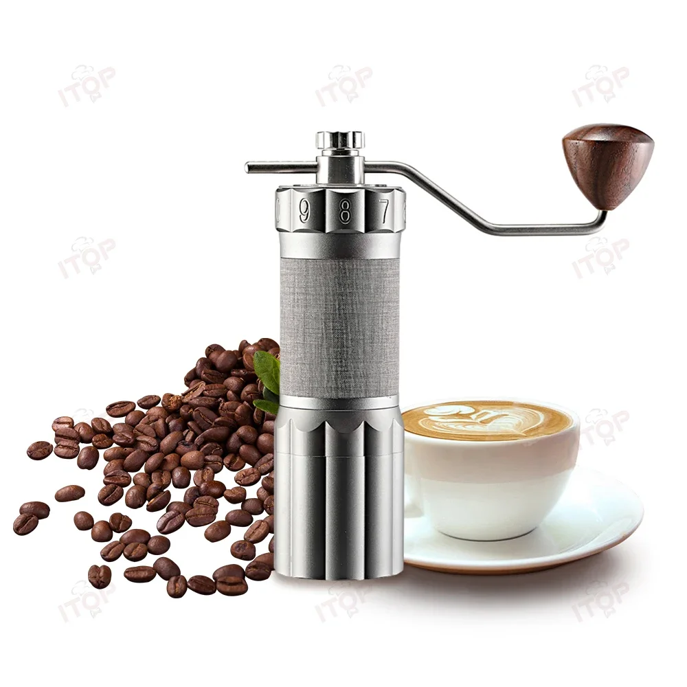 YYHC-Portable Hand Coffee Bean Mill With Adjustable Knob Setting Stainless Steel