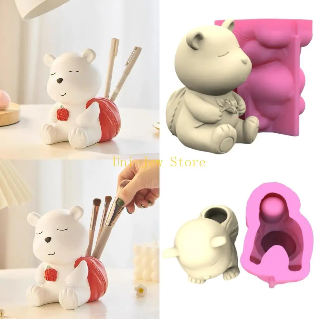 

40 ГБ форма для держателя ручки для школьного ранца «Медведь», универсальная силиконовая форма, инструменты для изготовления