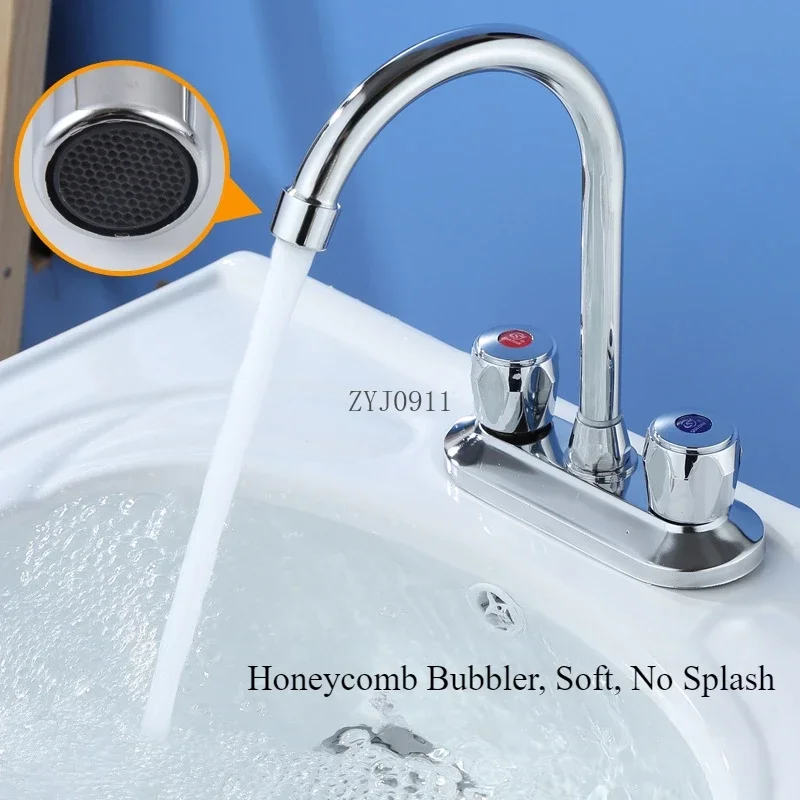 Bathroom Basin  Control Faucet  Handle  Hole Hot and Cold Faucet Double Switch Sink Faucet
