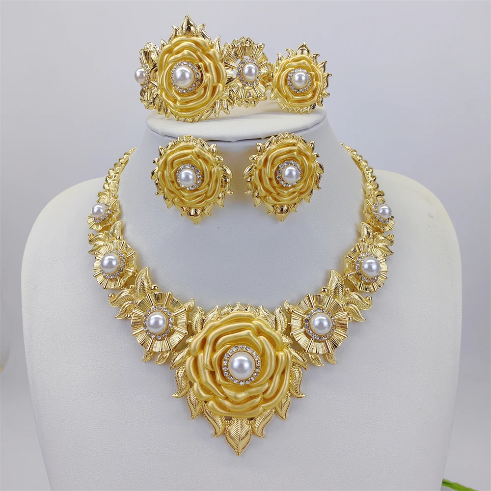 ESALE 2026 New White Pearl Jewelry Set Luxury Wedding Jewelry Accessories For Women Mother's Day Gift Valentine's Day Gift