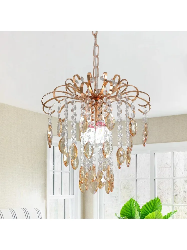 Light Emitting Diode Chandelier, Crystal Hanging Gold Chandelier