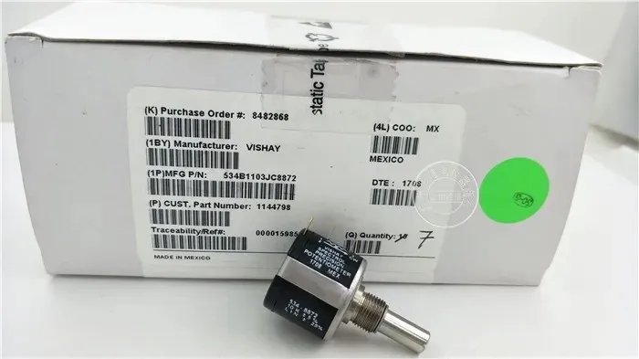 Potenciômetro multivoltas original vishay 534-8872-2022k, diâmetro do eixo dos acessórios da máquina de impressão 6mm