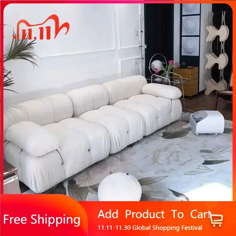 Modern Minimalist White Sofa Luxury Lazy Nordic Module Living Room Sofas Sectional Comfort Divani Soggiorno Home Furniture