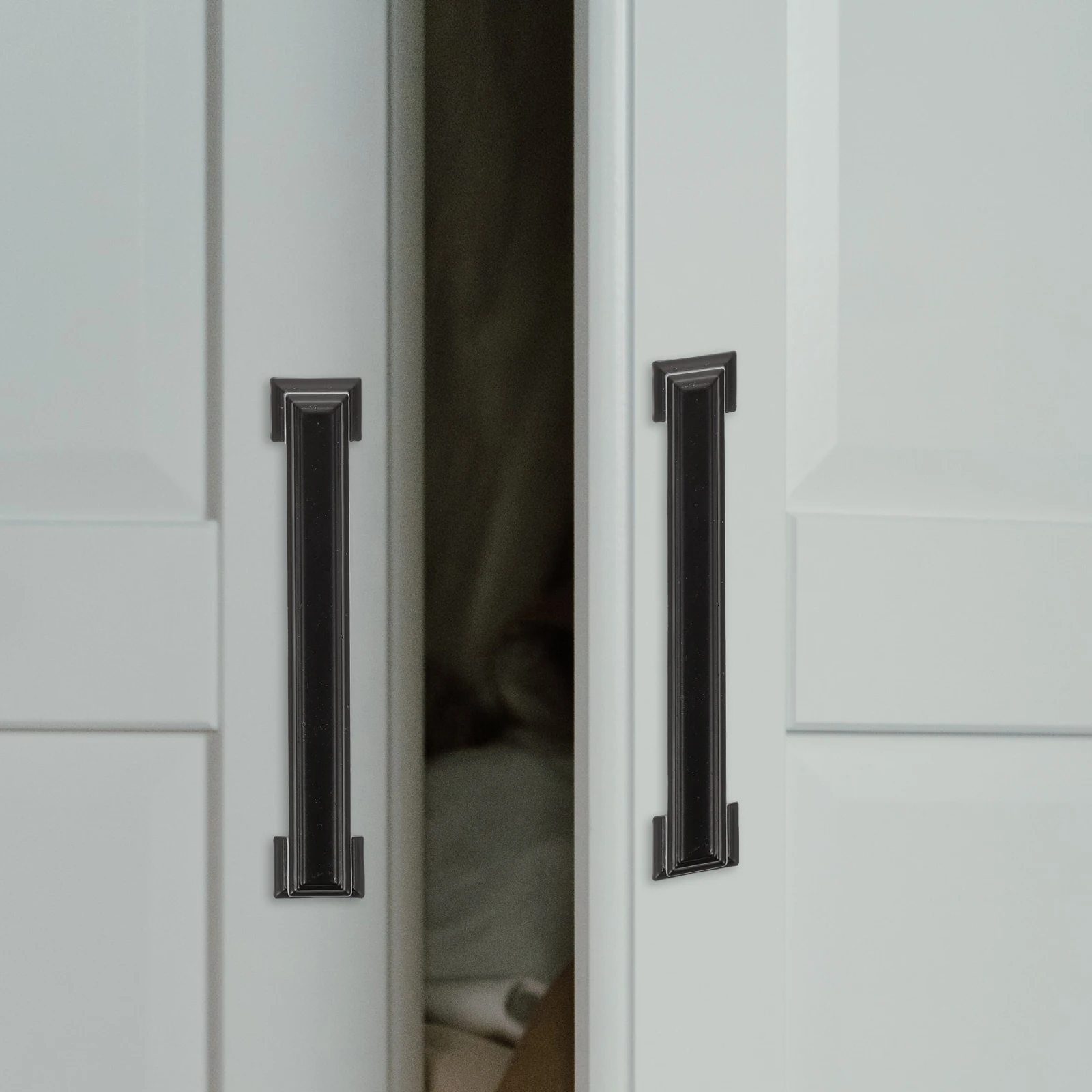 

5 Pcs Cabinet Wardrobe Handle Door Handles Drawer for Dresser Drawers Aluminum Alloy Pulls Black