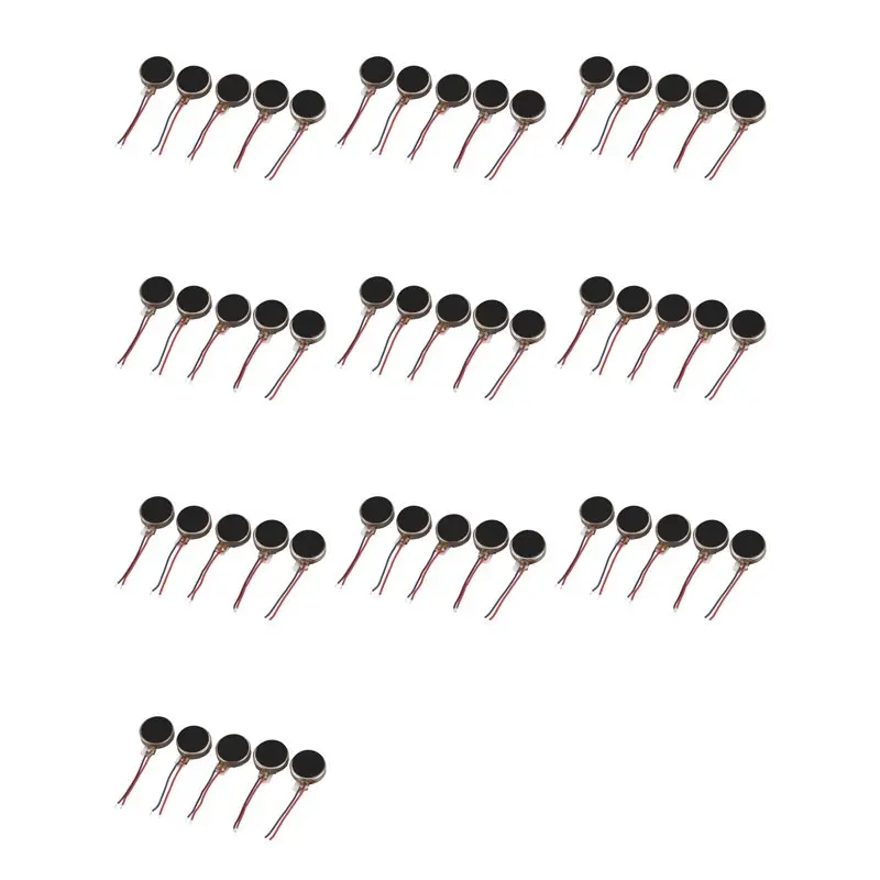 AB33-50Pcs DC3V/0.1A 1.5V/0.05A 10X2.7Mm Coin Mobile Phone Vibration Motor Silver