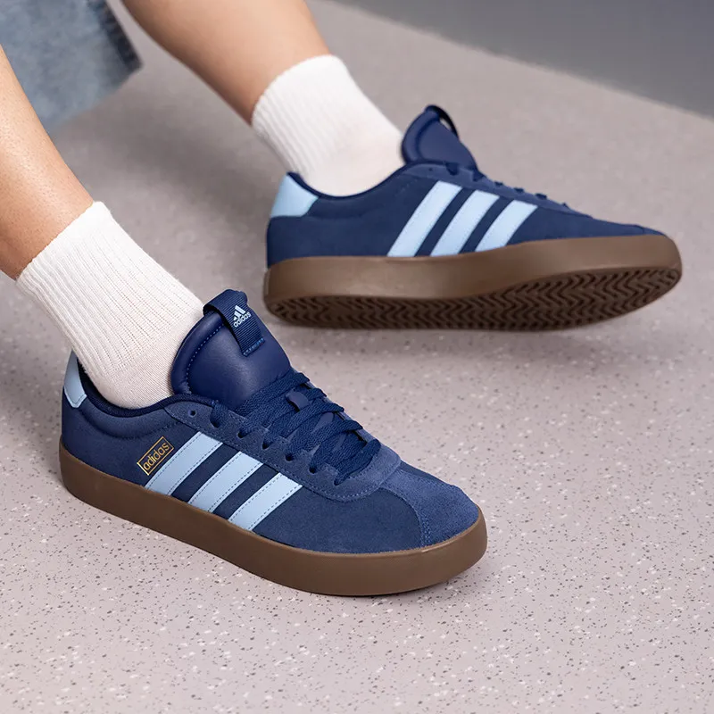 Adidas JP7537 Navy Gold Leather Low Top Comfort Midsole Vulcanized Rubber Outsole Retro Casual Skate Sneakers