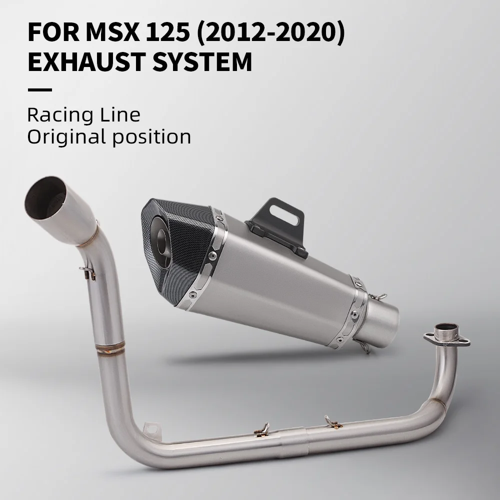 

For MSX125 MSX motorcycle exhaust system modification connection link pipe stainless steel sliding 51mm muffler 2012-2020