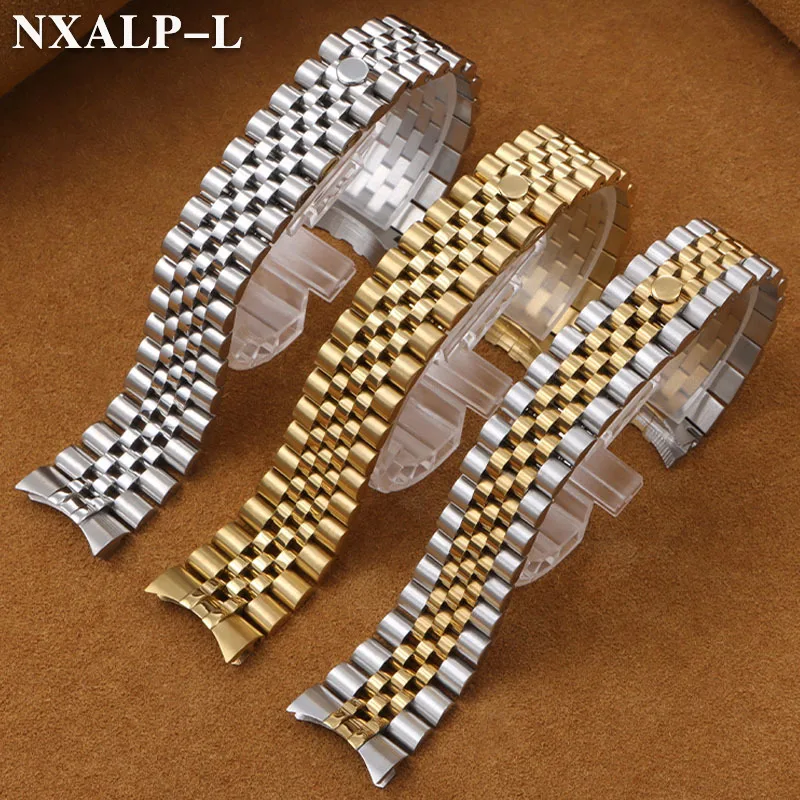ل رولكس ل اليوبيل حزام الساعات عالية الجودة منحني نهاية حزام معدني 13 17 مللي متر 20 مللي متر 21 مللي متر الصلبة الفولاذ المقاوم للصدأ سوار إكسسوارات #2