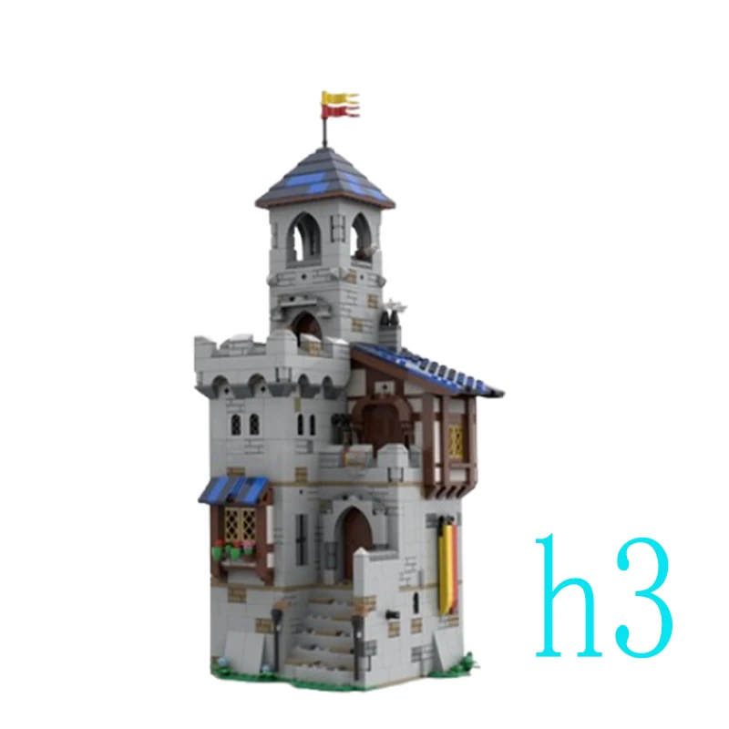 

Spot MOC-162144 1381pcs medieval castle fortress small particle assembly building blocks educational toy model ornaments gift se