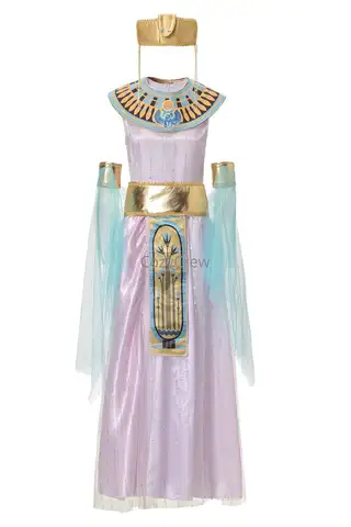 Adult Women Cleopatra Egyptian Queen Costume Vintage Ancient Egypt Outfit with Full Accessories Halloween Carnival Party Stage