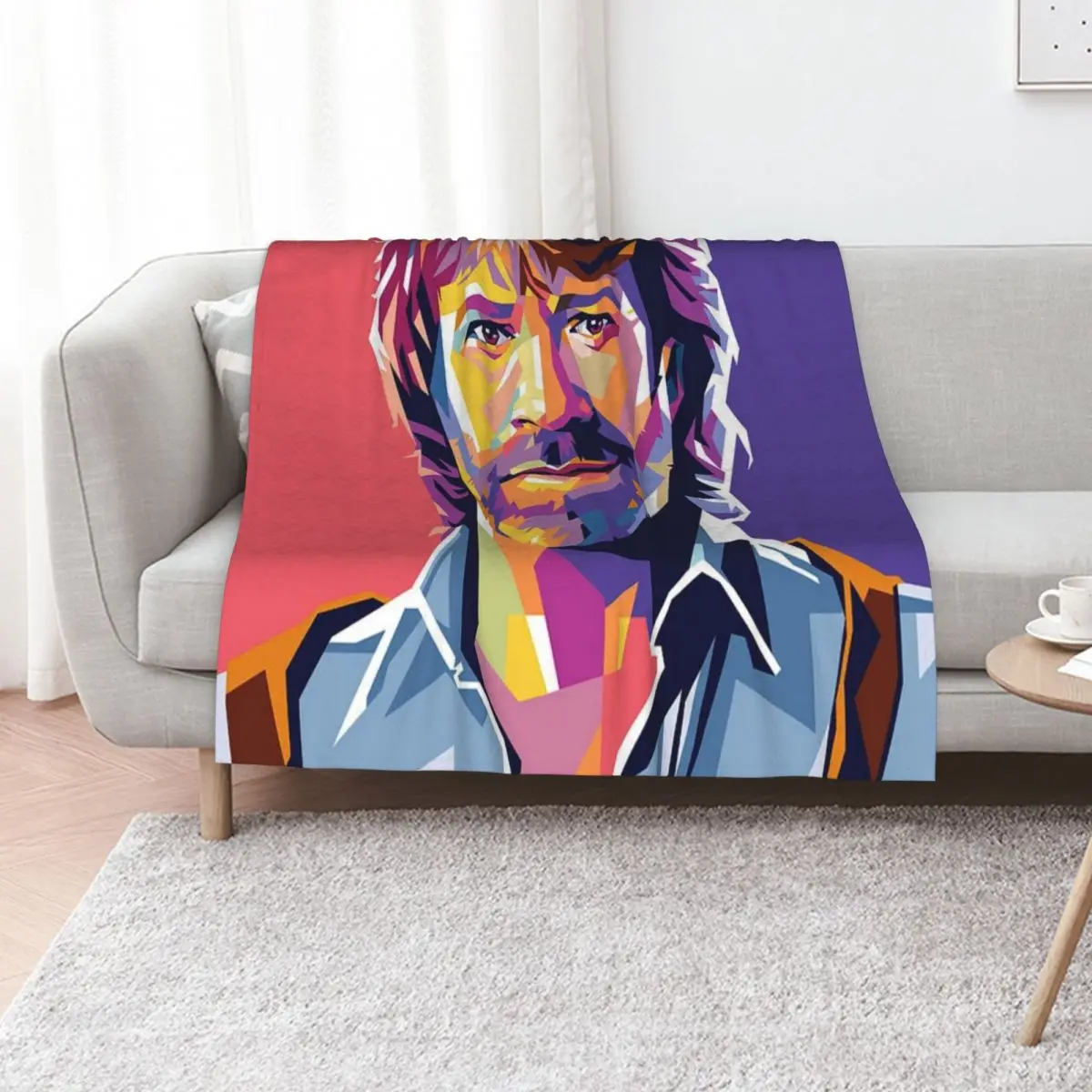 Chuck Norris Mosaic Throw Blanket Quilt Extra Large Throw Decoratives For Baby Soft Plaid Retros Blankets