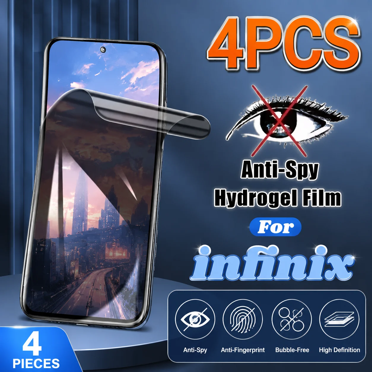 4 Pack Hydrogel Film For infinix Note 60 50 40 30 10 Pro+ 60 Ultra 50S 50X Privacy Protector For infinix Note 40S 40X 30 VIP 30i