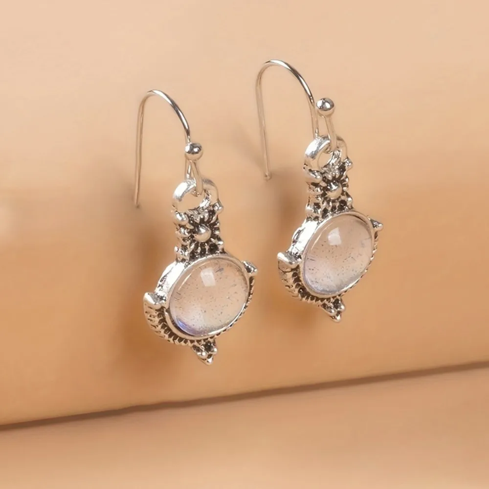Delysia King Women Rainbow Moonstone Jewelry Vintage Earrings Ethnic Tribal Antique Eardrop