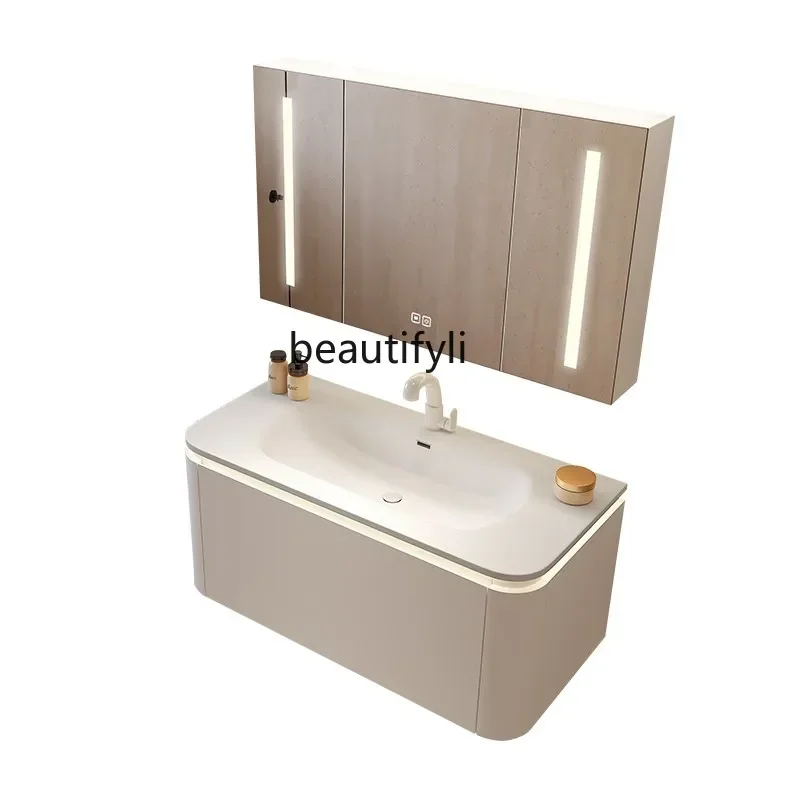 

LD33Whole Washbin Bathroom Cabinet Combination Oak Washstand Smart Washbasin Bathroom Cabinet