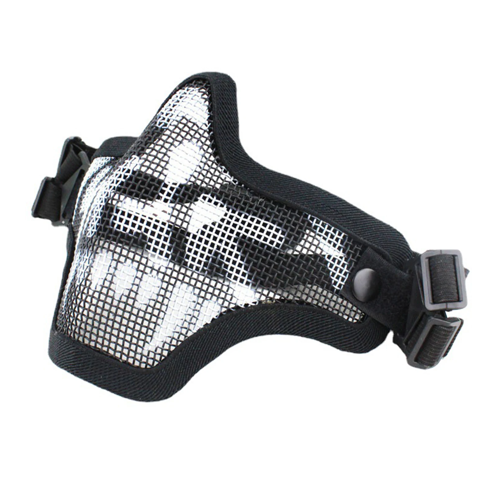 

Полумаска с металлической сеткой, регулируемая челюсть для взрослых, размер для взрослых, металлическая сетчатая маска с черепом