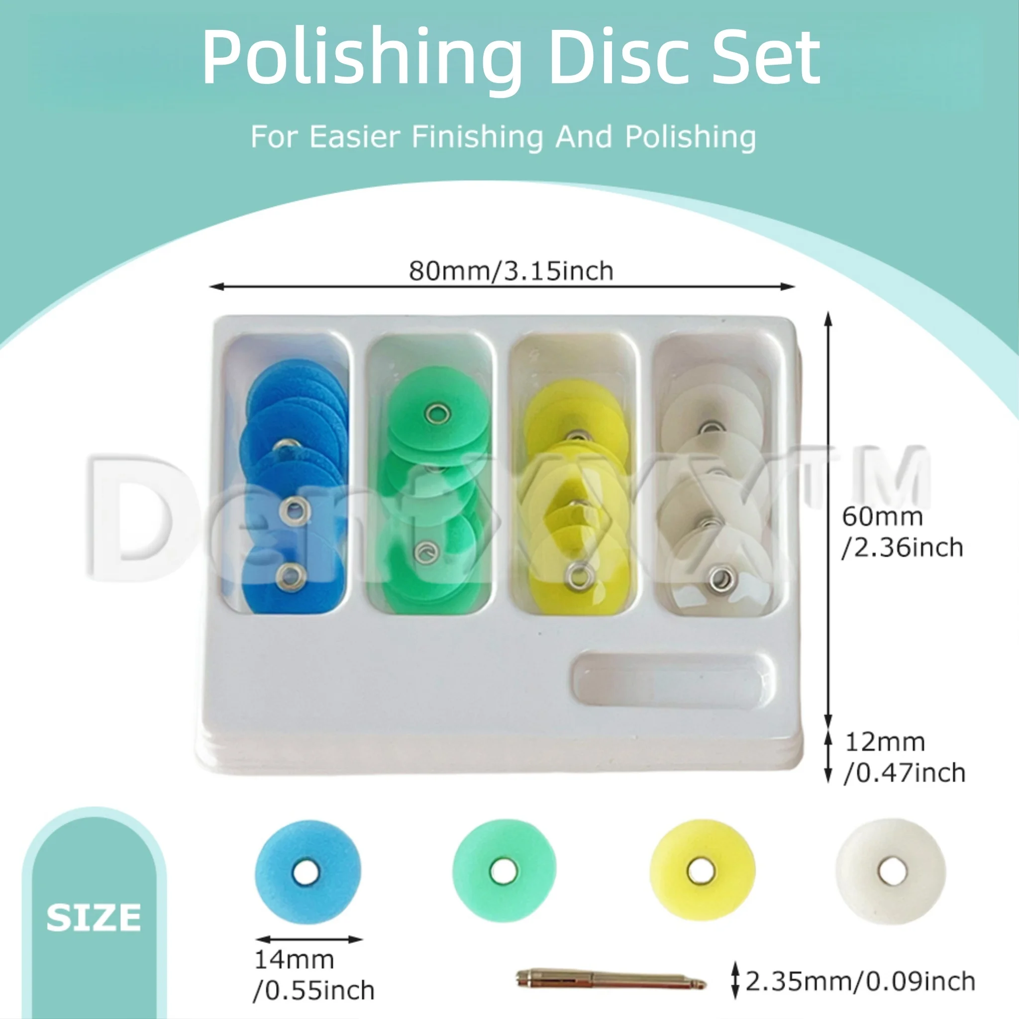 Polishing Disc Set (40 Pieces/Box), Including One Mandrel with Shank, Polishing Kit, Suitable for Ceramics, Metals, Etc.