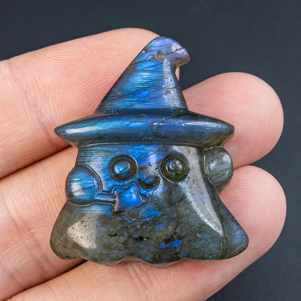 

1 шт., объемные мистические подвески из лабрадорита 36X31X10 мм, желтый, синий, вспышка, эльф для изготовления ювелирных изделий, ожерелье «сделай сам», ремесло