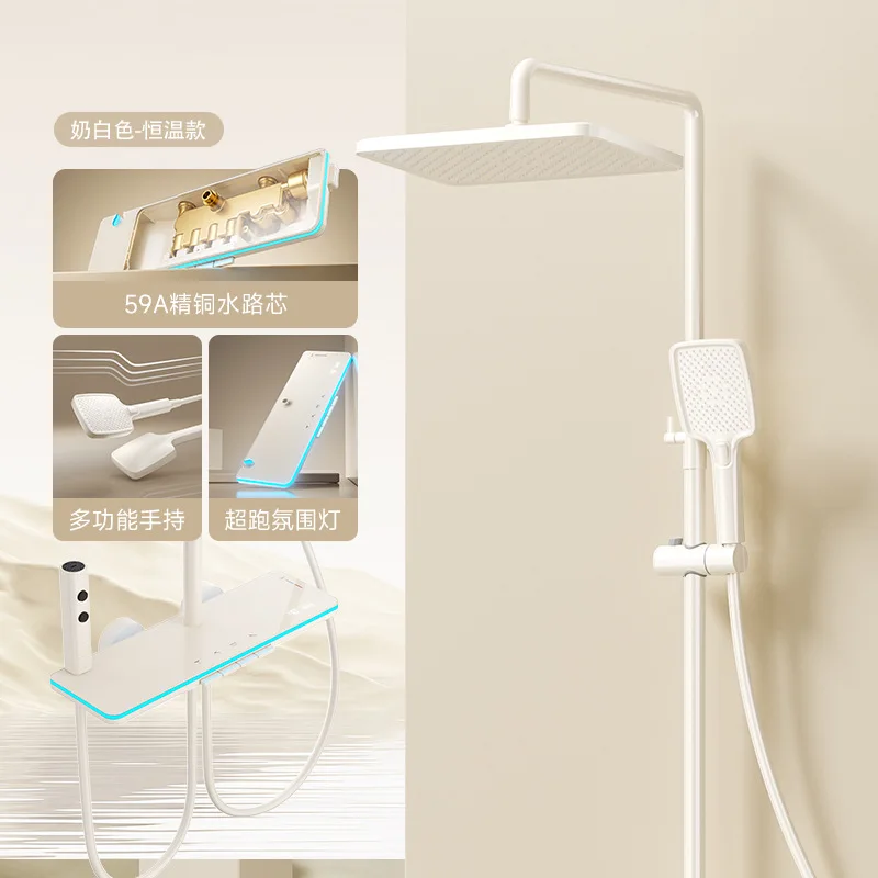 

Shower shower set with top spray all-copper s home thermostatic pressurized nozzle bathroom rain