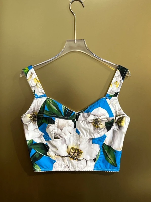 Kleurrijk bedrukt slim fit vest katoen losse halve rok dames tweedelige set elegante klassieke herfst nieuwe retro dameskleding