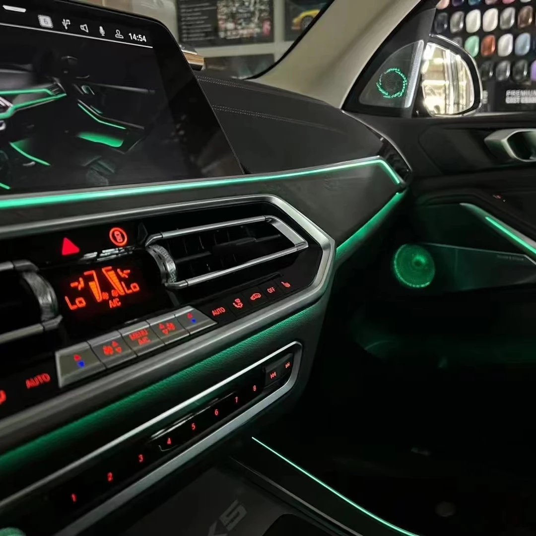 Car Accessories Front Rear Door Speaker Glow Tweeter Luminous Night Glow Tweeter Cover LED Cover for  X5/X7 G05/G07