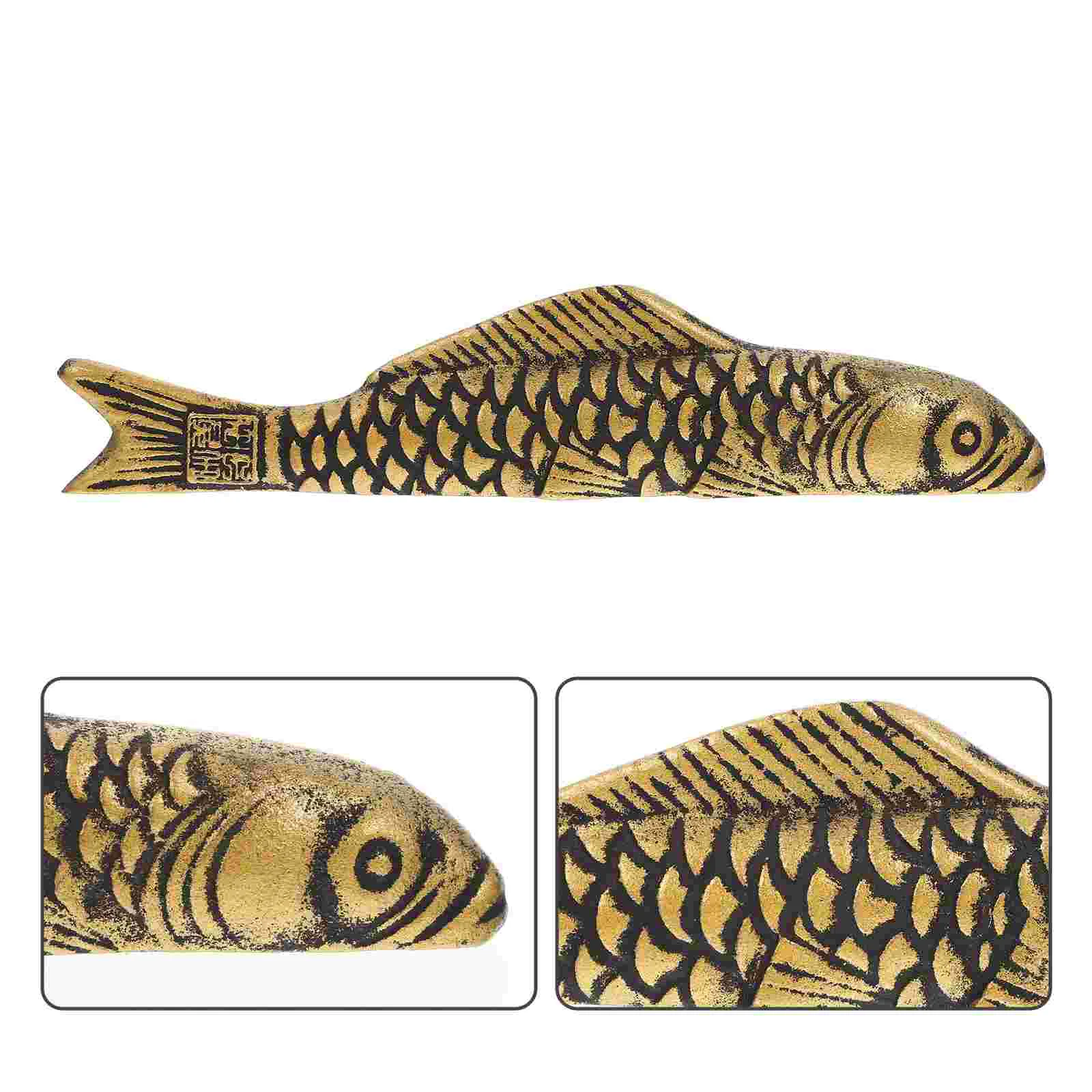 Carp Cast Iron Ruler Paper Weight for Calligraphy Shape Paperweight Training Weights Sumi Drawing Desktop Decor