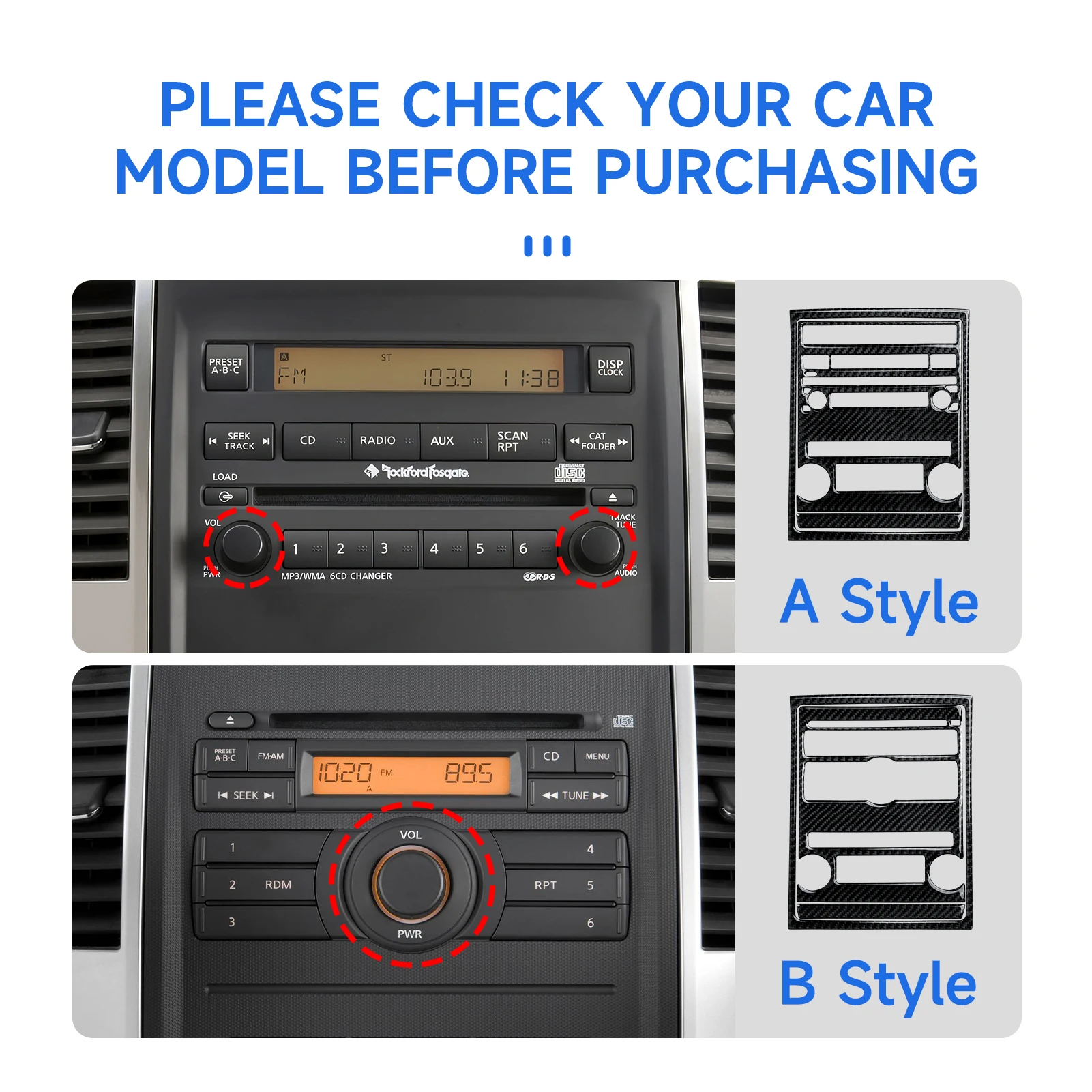 Carbon Fiber Trim Sticker. Car Center Console CD Panel. For Nissan Frontier Xterra. For Suzuki Equator Accessories.