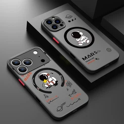 Magnetic For Magsafe Astronaut Case For iPhone 14 15 13 12 Pro Max 14pro 11 16 16e 17 Air Luxury Shockproof Hard Matte Cover