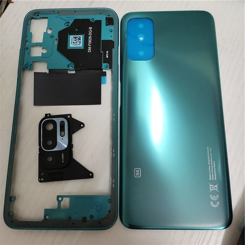 Kompletny zestaw obudowy do Xiaomi Redmi Note 10 5G: tylna obudowa + ramka środkowa + boczne przyciski + szkło obiektywu aparatu + tacka na kartę SIM. — zdjęcie produktu 3