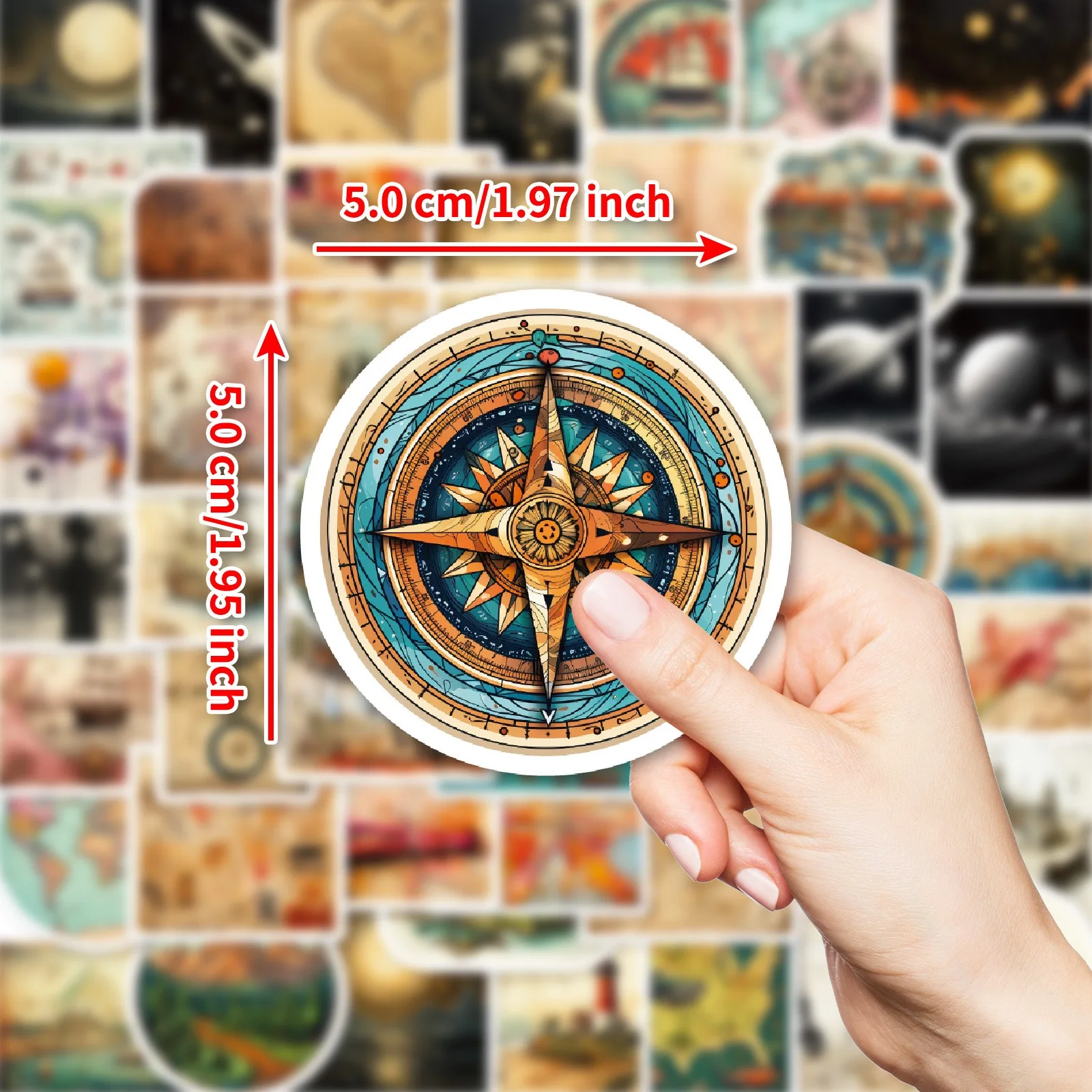 10/50Pcs Vintage World Country Map Travel Stickers Graffiti Space Planets Decals Decoration DIY Laptop Luggage Scrapbook Sticker