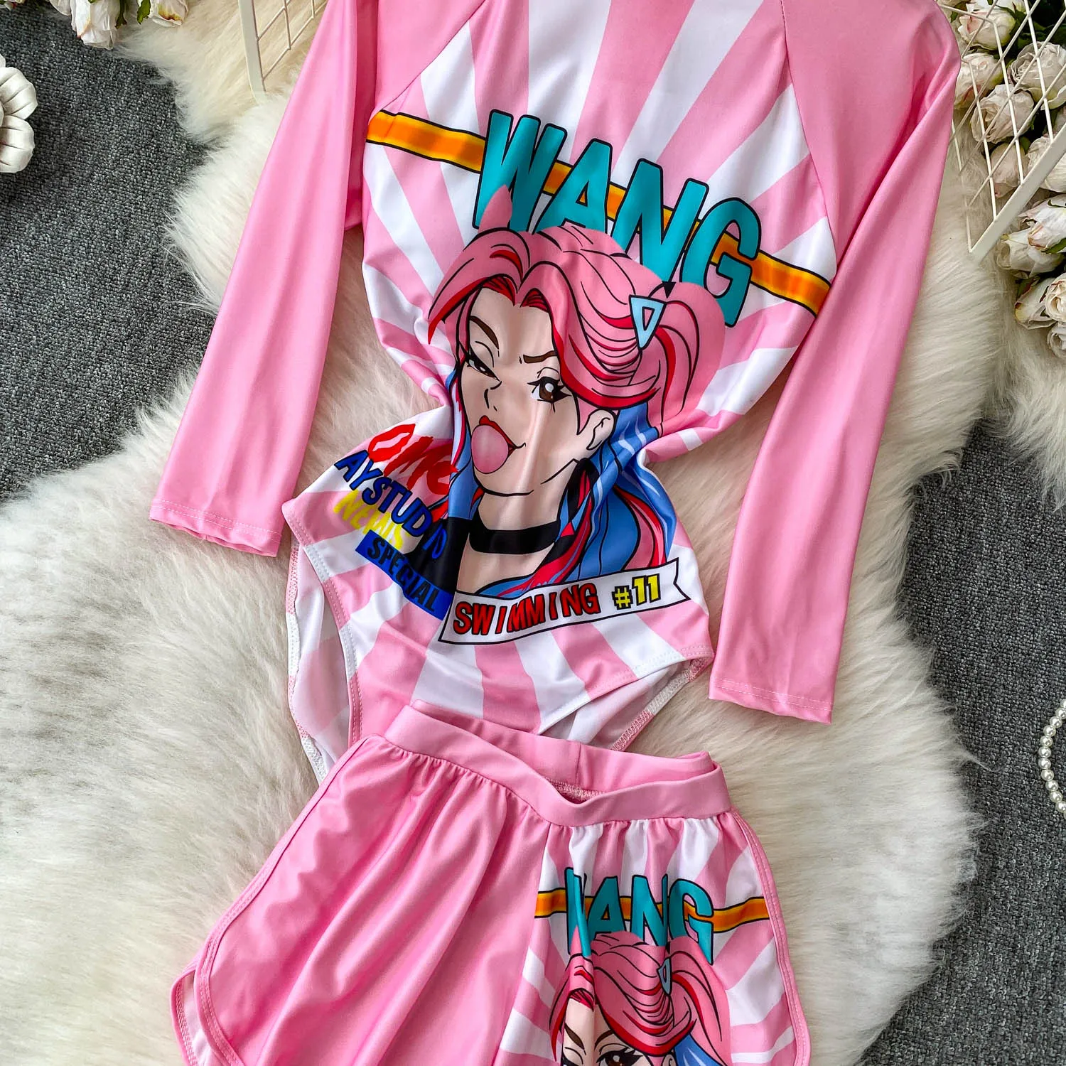 Vrouwelijke Ins Y2K Roze Hotsweet Outfit Bodysuit Top Korte Set Hotsweet Lolita Pak Beach Party Vakantie Festival Nachtclub Sets