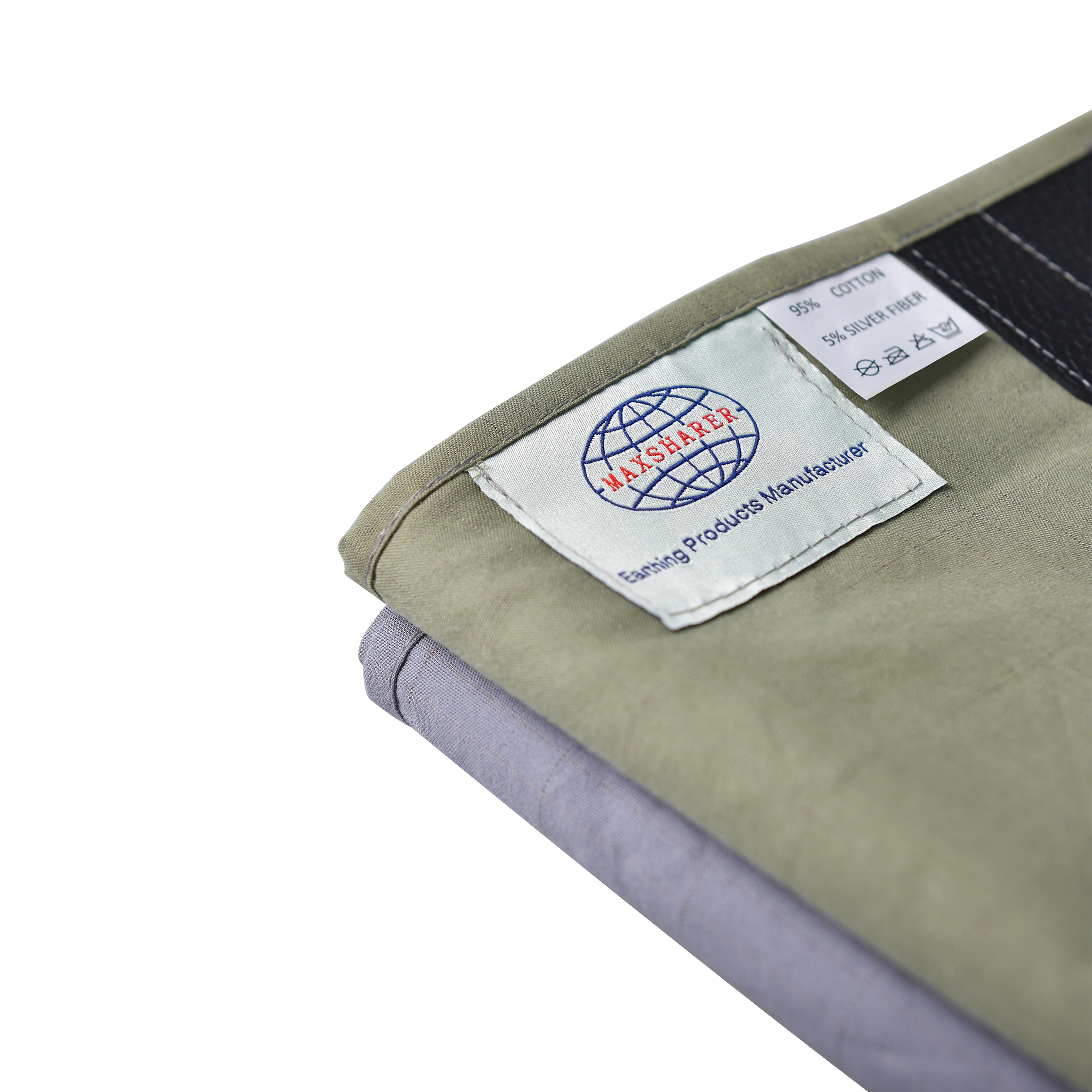 MAXSHARER Grounding Bed Sheet Conductive Silver Fiber Flat Sheet Organic Cotton Earthing Sheet for Better Sleep Nature Health