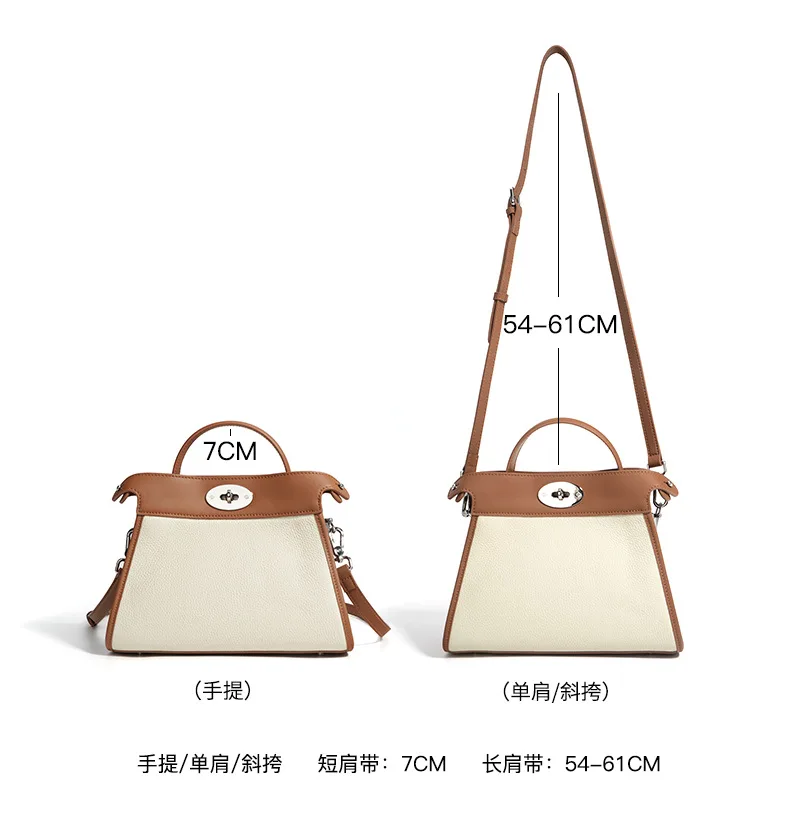 New Stylish Fashion Soft Handbag Small Tote Full Grain Cowhide Leather Women Shoulder Bag Original Designer Ladies Crossbody Bag