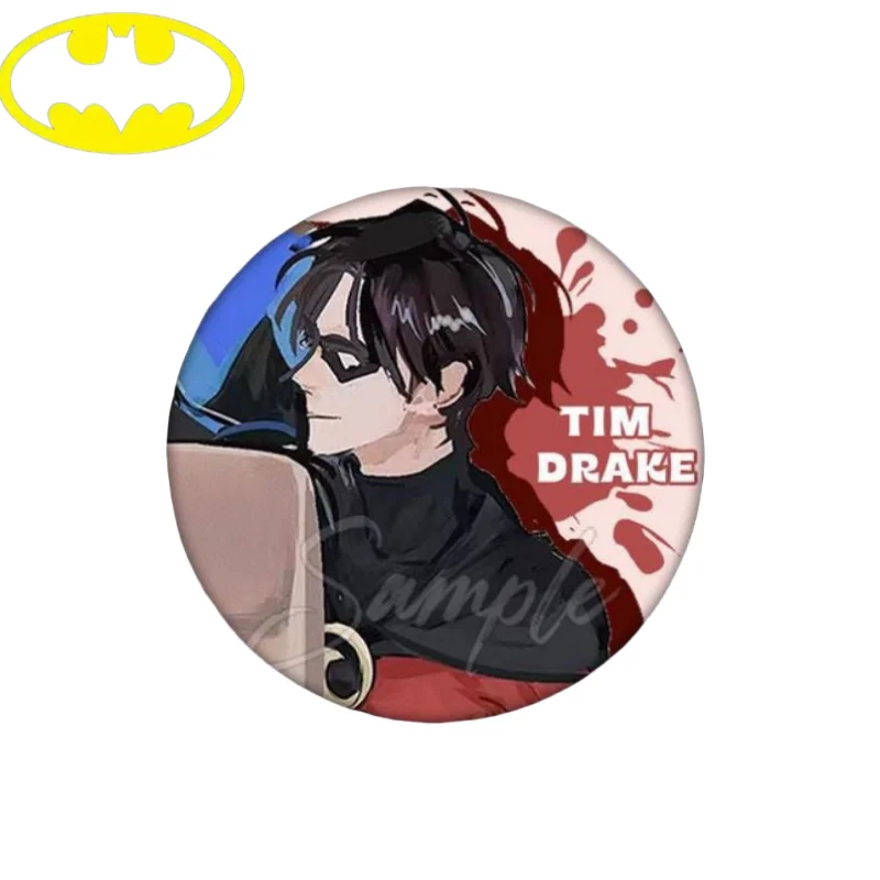 DC Batman Bruce Wayne Damian Wayne Jason Todd Anime periféricos insignias personalidad Cool regalos para estudiantes broche de hojalata colgantes
