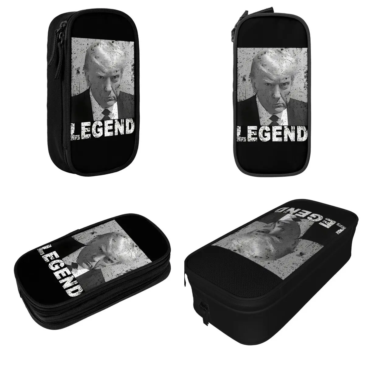 Large-capacity Pencil Case Donald Trump Mug Shot Legend 2024 President Election Office Double Layer Pencil Case Stationery