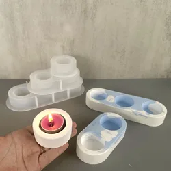 Round Candlestick Silicone Mold DIY Handmade Plaster Epoxy Resin Concrete Candle Holder Casting Molds Home Decor Supplies