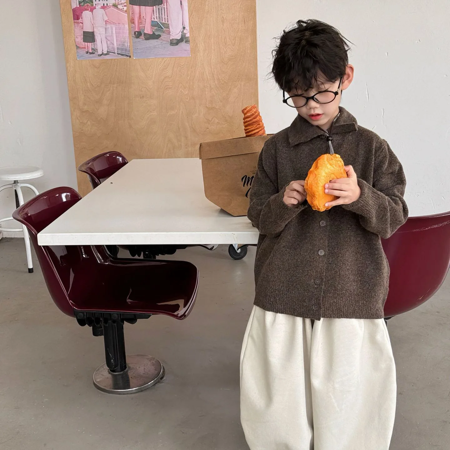 سترة بولو طوق سميكة الرجعية كسول نمط محبوك سترة شتاء جديد بنين الأطفال الكورية فضفاضة عادية جديدة لينة