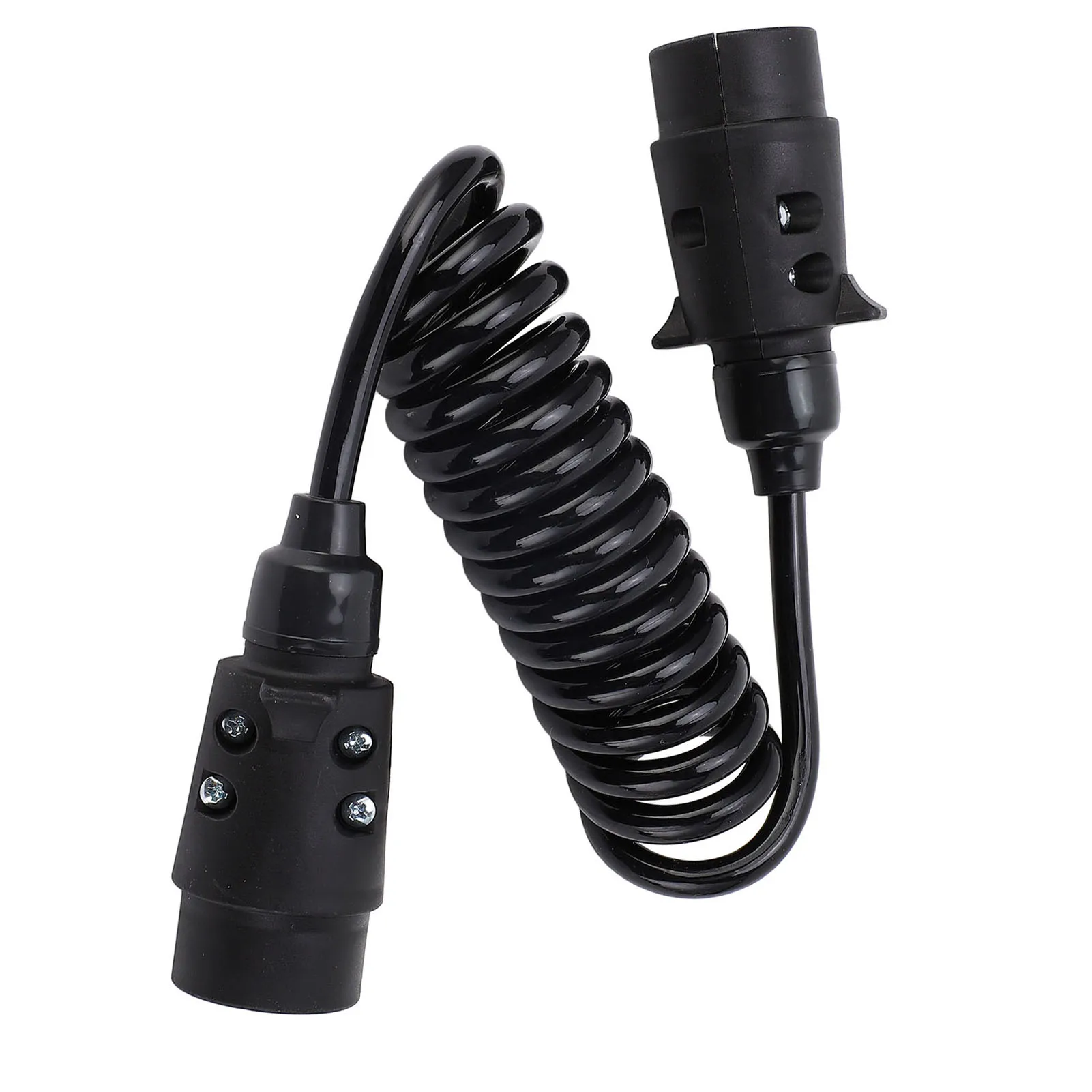 

12V 24V Trailer Spring Wire 2M 7 Core Spring Towing Coiled Wire for Commercial Vehicles Campers Cars Boats 7 Core Trailer Cord