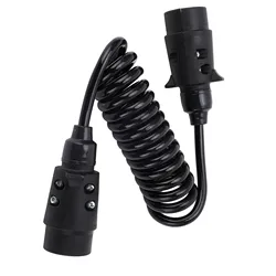 12V 24V Trailer Spring Wire 2M 7 Core Spring Towing Coiled Wire for Commercial Vehicles Campers Cars Boats 7 Core Trailer Cord