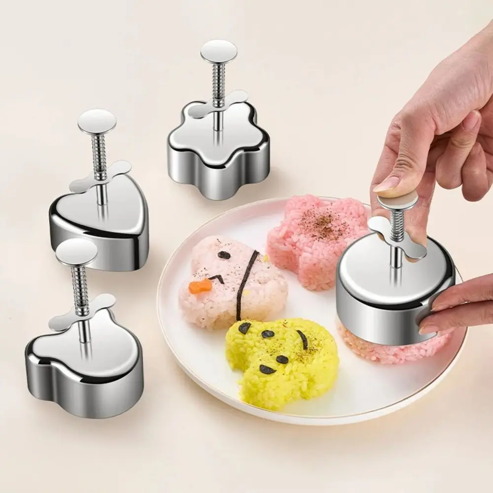 Stainless Steel Sushi Mould Cute Shape Non-Stick Burger Press Heart Mold Portable Food Grade Hamburger Patty Maker Sushi Tool