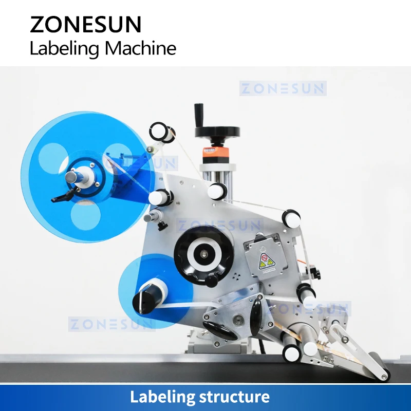 ZONESUN-etiqueta adhesiva automática para bolsas de comida, máquina de etiquetado de embalaje plano, película de plástico grande, ZS-TB832