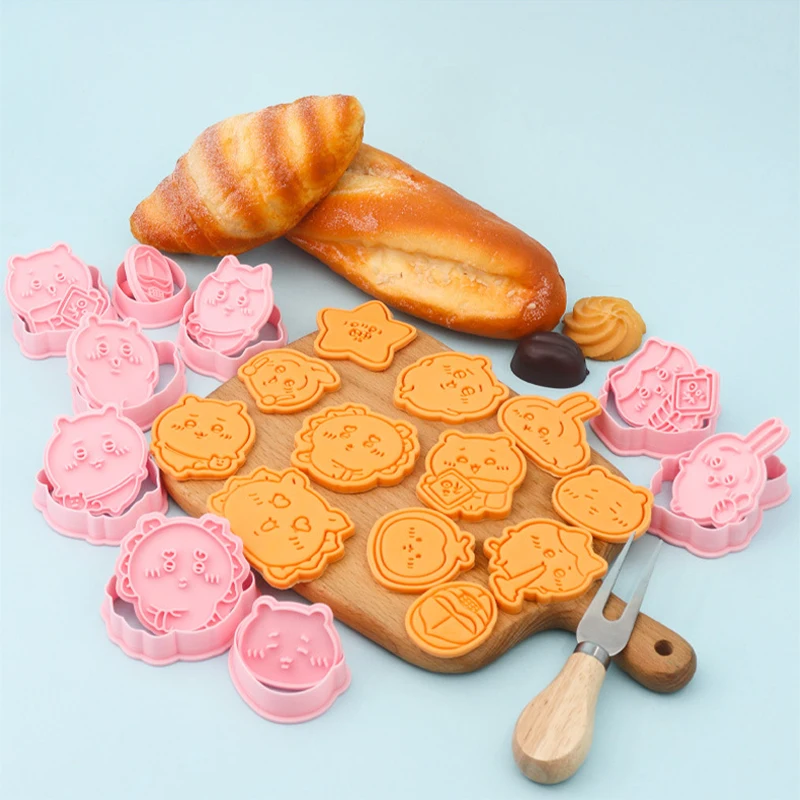 3D Cartoon Simulation Cookie Cutter Cute Chiikawa Anime Usagi Hachiware Cookies Press Cutting Mold Baking Tools Kitchen Supplies