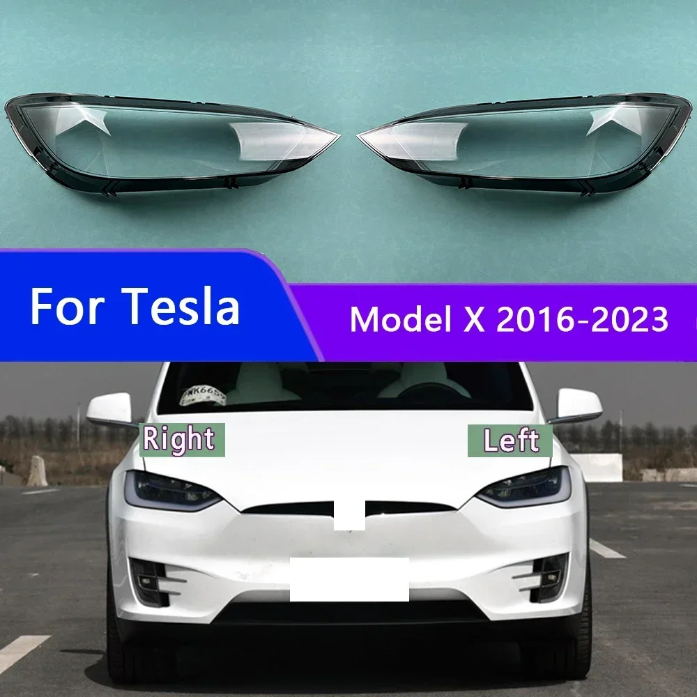 

For Tesla Model X 2016-2023 Car Accessories Headlamp Transparent Cover Lampshade Headlight Shell Lens Plexiglass