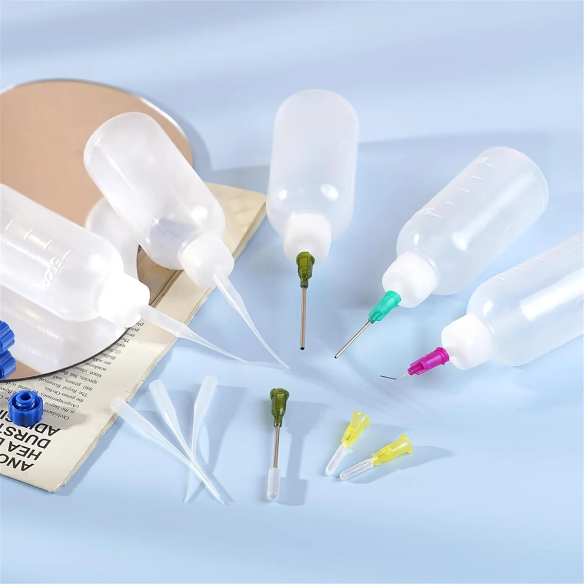 100 مللي زجاجة قضيب طرف دقيق للغراء ، زجاجة ضغط طرف إبرة مع 14ga 16ga 18ga 20ga 25ga مزيتة إبرة حادة