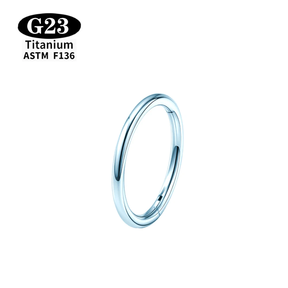 5/50 Stück ASTM F136 Titan-Nasenring mit Scharnier, 20G 18G 16G, Septum-Ohrring, Körperschmuck, Ohrenpiercing, Tragus, Knorpel, Helix – Detail 8
