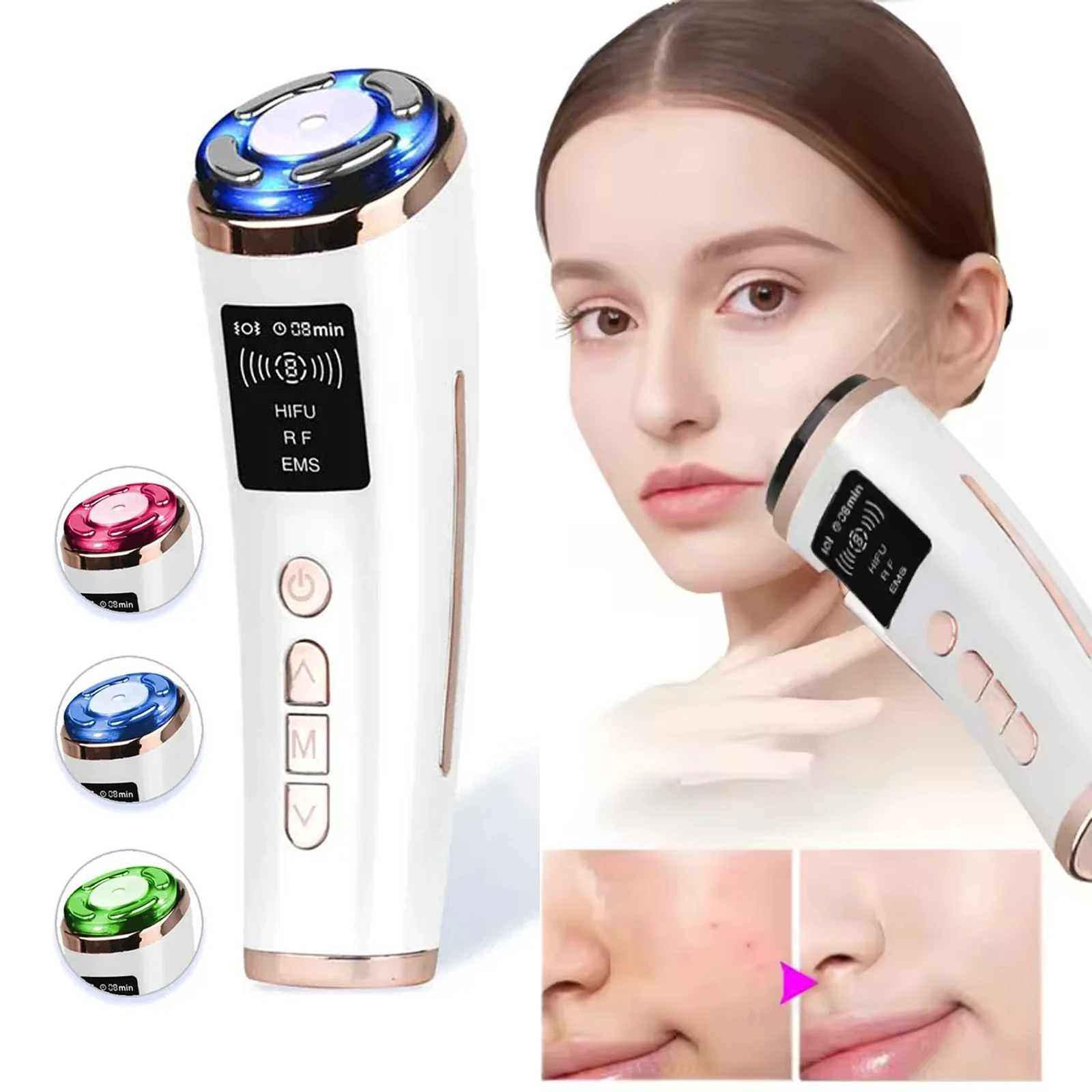 Hifu máquina de levantamento de rosto rf alta frequência anti-envelhecimento massageador facial ems microcorrente facial massageador mini máquina hifu