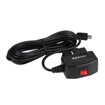출력 5V 3A 미니 마이크로 5PIN USB 포트 자동차 obd 담배 어댑터 라이터 전원 상자 대시 캠 충전을위한 3.5m 스위치 케이블